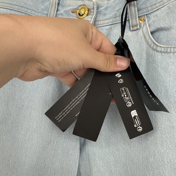 Versace Women's Denim with Heritage Print Jeans Size 28 US 1003366 NWT - Picture 9 of 11